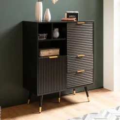 Sideboard schwarz B/H/T: ca. 77x97x40 cm