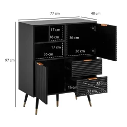 Sideboard schwarz B/H/T: ca. 77x97x40 cm