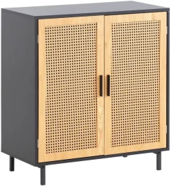 Sideboard schwarz Eiche Optik B/H/T: ca. 80x86,5x40 cm