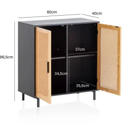 Sideboard schwarz Eiche Optik B/H/T: ca. 80x86,5x40 cm
