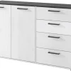 Sideboard Smart 1 Massivholz kiefer weiß schwarz B/H/T: ca. 150x89x40 cm