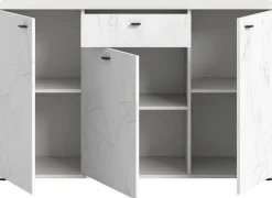 Sideboard Stone weiß Marmoroptik B/H/T: ca. 139x88x41 cm