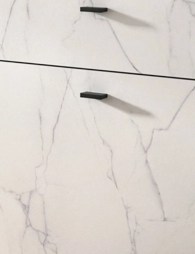 Sideboard Stone weiß Marmoroptik B/H/T: ca. 139x88x41 cm