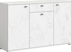Sideboard Stone weiß Marmoroptik B/H/T: ca. 139x88x41 cm