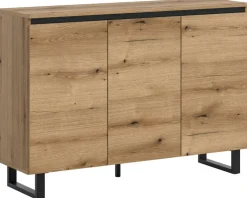 Sideboard Tomasa Evoke Oak Nachbildung schwarz B/H/T: ca. 120x84x36 cm