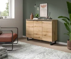 Sideboard Tomasa Evoke Oak Nachbildung schwarz B/H/T: ca. 120x84x36 cm