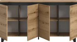 Sideboard Tomasa Evoke Oak Nachbildung schwarz B/H/T: ca. 160x84x36 cm