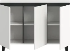 Sideboard Tomasa weiß schwarz B/H/T: ca. 120x84x36 cm