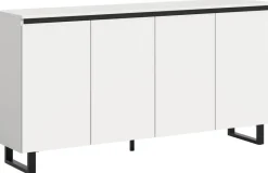 Sideboard Tomasa weiß schwarz B/H/T: ca. 160x84x36 cm