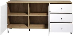 Sideboard Touch Eiche Artisan Nachbildung weiß matt B/H/T: ca. 183x76x40 cm