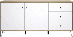 Sideboard Touch Eiche Artisan Nachbildung weiß matt B/H/T: ca. 183x76x40 cm