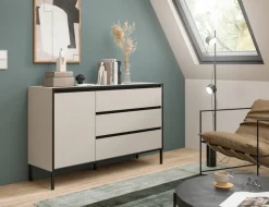 Sideboard Tron Kaschmirgrau Nachbildung schwarz B/H/T: ca. 136x83x38 cm