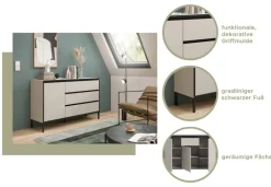 Sideboard Tron Kaschmirgrau Nachbildung schwarz B/H/T: ca. 136x83x38 cm