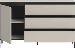 Sideboard Tron Kaschmirgrau Nachbildung schwarz B/H/T: ca. 136x83x38 cm