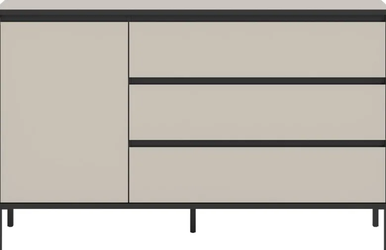 Sideboard Tron Kaschmirgrau Nachbildung schwarz B/H/T: ca. 136x83x38 cm