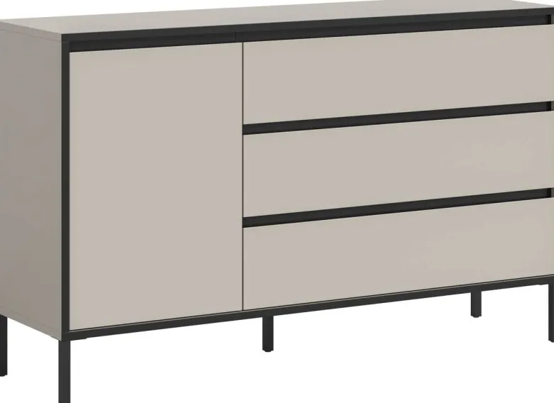 Sideboard Tron Kaschmirgrau Nachbildung schwarz B/H/T: ca. 136x83x38 cm