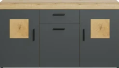 Sideboard Tyler Eiche Evoke Coast Nachbildung anthrazit B/H/T: ca. 159x86x41 cm