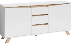 Sideboard VALENTIN weiß Eiche Nachbildung B/H/T: ca. 160x80x38 cm