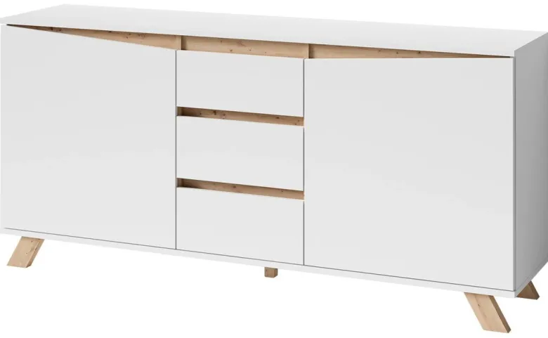 Sideboard VALENTIN weiß Eiche Nachbildung B/H/T: ca. 160x80x38 cm