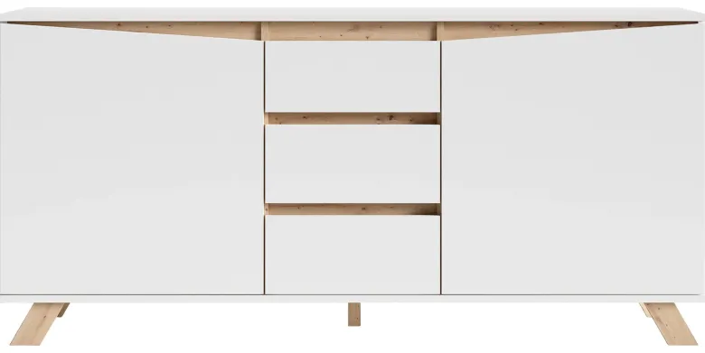 Sideboard VALENTIN weiß Eiche Nachbildung B/H/T: ca. 160x80x38 cm
