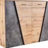 Sideboard Venedig Eiche Wotan Nachbildung Beton dunkel Optik B/H/T: ca. 160x112x40 cm