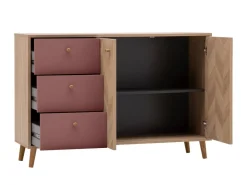 Sideboard Visby Eiche Nachbildung mauve B/H/T: ca. 109x63,9x33,05 cm
