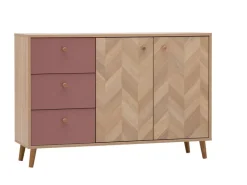Sideboard Visby Eiche Nachbildung mauve B/H/T: ca. 109x63,9x33,05 cm