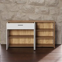 Sideboard Vitoria weiß Eiche Evoke Coast Nachbildung B/H/T: ca. 150x83x42 cm