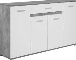 Sideboard Volos Beton Optik weiß B/H/T: ca. 160x90x38 cm