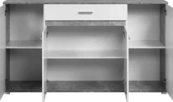 Sideboard Volos Beton Optik weiß B/H/T: ca. 160x90x38 cm