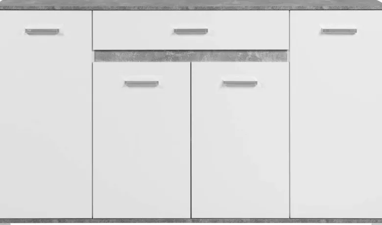 Sideboard Volos Beton Optik weiß B/H/T: ca. 160x90x38 cm