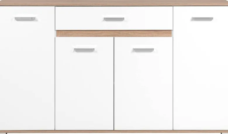 Sideboard Volos Eiche Sonoma Nachbildung weiß B/H/T: ca. 160x90x38 cm