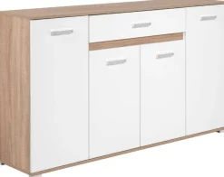 Sideboard Volos Eiche Sonoma Nachbildung weiß B/H/T: ca. 160x90x38 cm