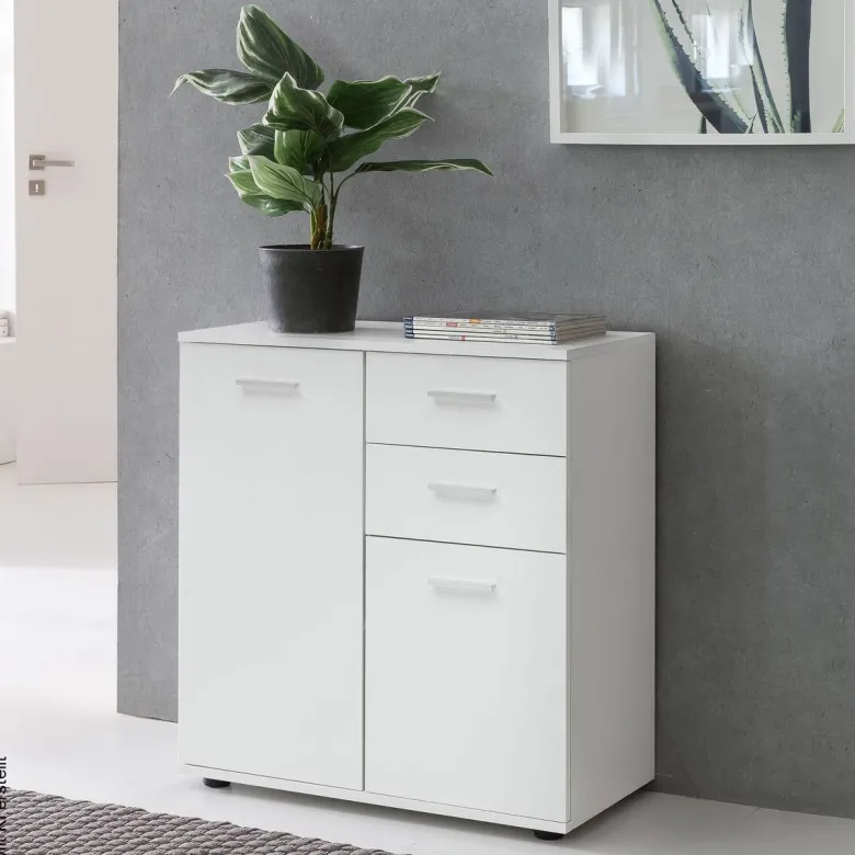 Sideboard weiß B/H/T: ca. 71x78x35,5 cm