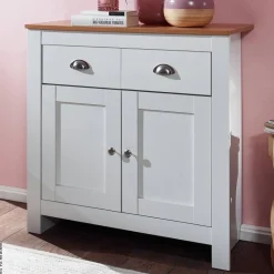 Sideboard weiß buche Nachbildung Alu B/H/T: ca. 79x81x34,5 cm