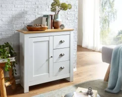 Sideboard weiß natur B/H/T: ca. 79x81x35 cm