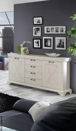 Sideboard weiß Pinie Nachbildung B/H/T: ca. 178x96x48 cm