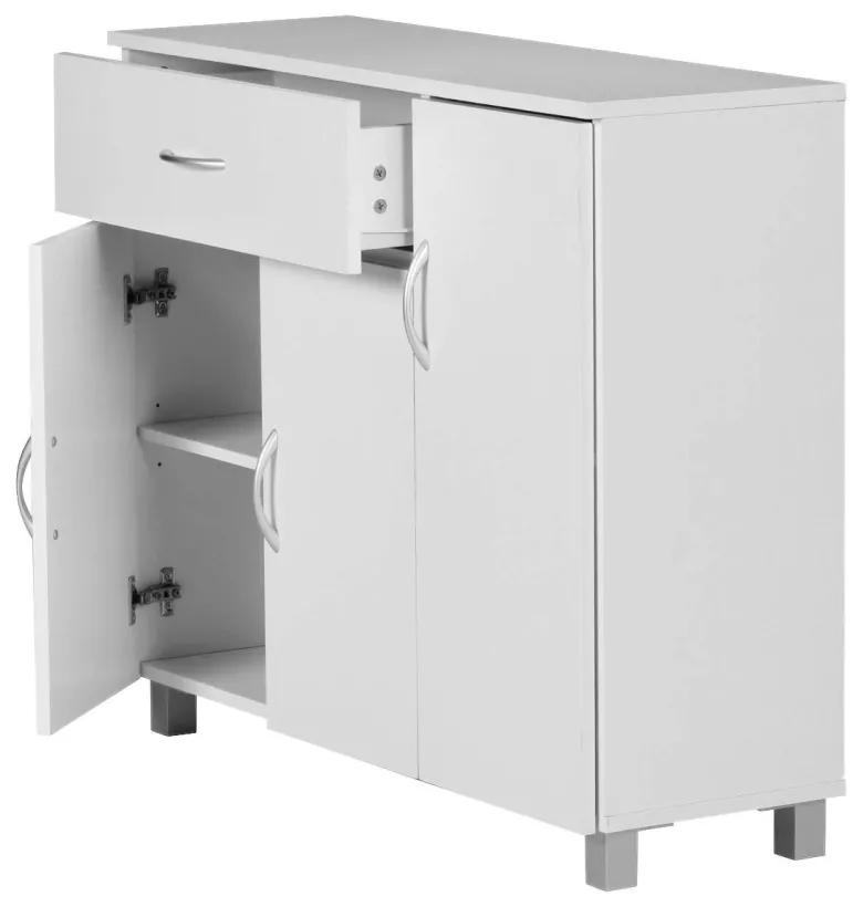Sideboard weiß silber B/H/T: ca. 90x75x30 cm