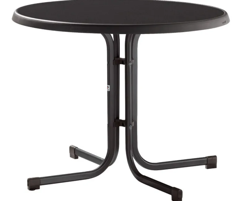 Sieger Boulevardtisch anthrazit Stahl H/D: ca. 72x86 cm