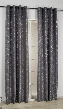 silver edition Ösenvorhang Glamour grau B/L: ca. 135x245 cm