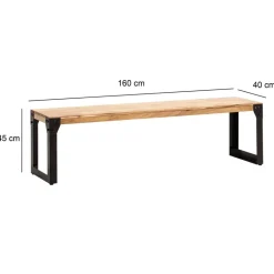 Sitzbank braun B/H/T: ca. 160x45x40 cm