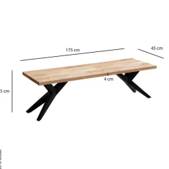 Sitzbank braun B/H/T: ca. 175x45x45 cm