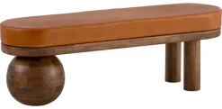 Sitzbank braun Mango Leder B/H/T: ca. 140x47x40 cm
