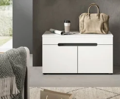 Sitzbank Canu basaltgrau Nachbildung weiß B/H/T: ca. 80x45x37 cm