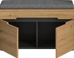 Sitzbank Canu basaltgrau Nachbildung Artisan Nachbildung B/H/T: ca. 80x45x37 cm