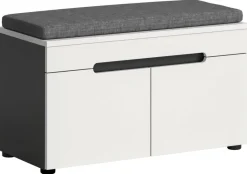 Sitzbank Canu basaltgrau Nachbildung weiß B/H/T: ca. 80x45x37 cm