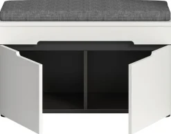 Sitzbank Canu basaltgrau Nachbildung weiß B/H/T: ca. 80x45x37 cm
