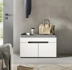 Sitzbank Canu basaltgrau Nachbildung weiß B/H/T: ca. 80x45x37 cm