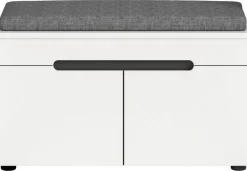 Sitzbank Canu basaltgrau Nachbildung weiß B/H/T: ca. 80x45x37 cm
