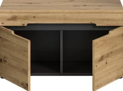 Sitzbank CANU edles Basaltgrau Nachbildung Eiche Artisan Nachbildung B/H/T: ca. 80x45x37 cm